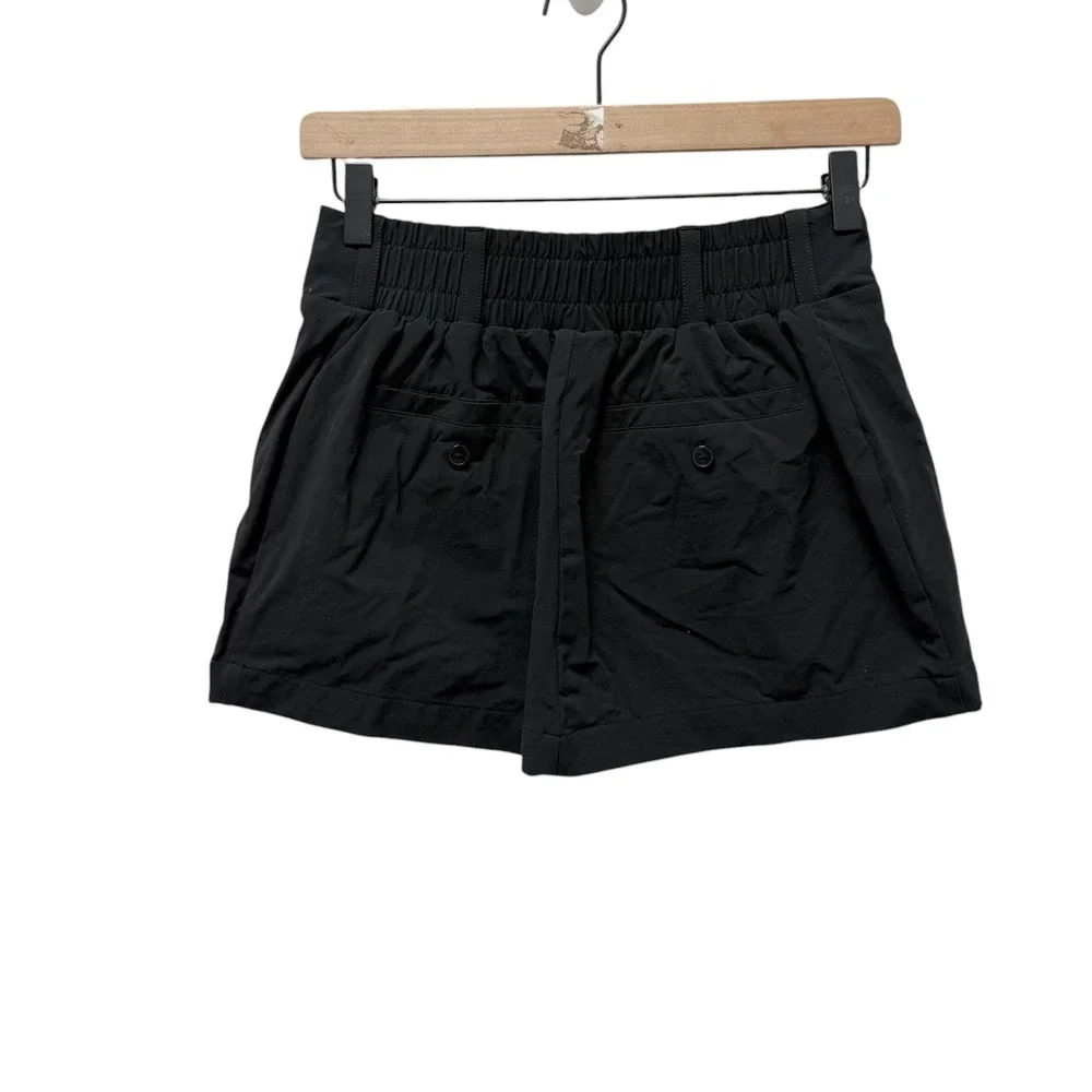 Alo Yoga Tennis Skirt Black Athletic Pleated Skort XS Woven Mini Skirt